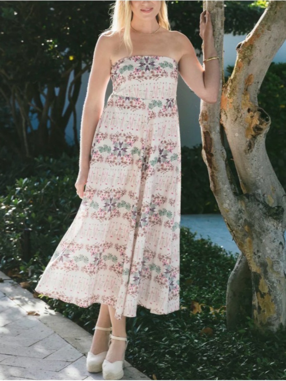 Kahora Palm Beach Strapless Maxi Dress 🌿 NWT | Size Medium | $465 Retail